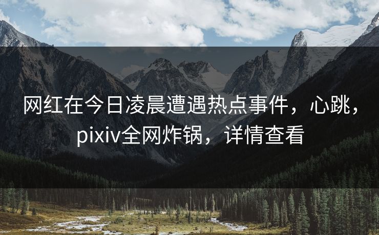 网红在今日凌晨遭遇热点事件，心跳，pixiv全网炸锅，详情查看
