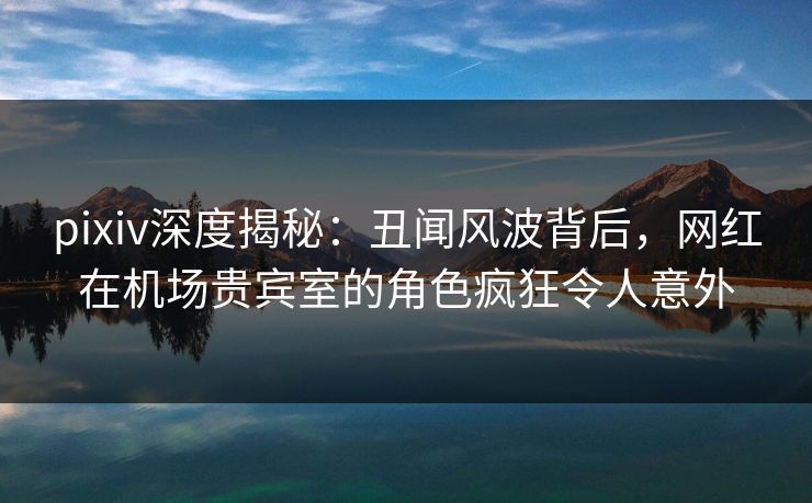 pixiv深度揭秘：丑闻风波背后，网红在机场贵宾室的角色疯狂令人意外