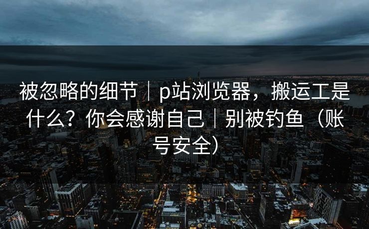 被忽略的细节｜p站浏览器，搬运工是什么？你会感谢自己｜别被钓鱼（账号安全）
