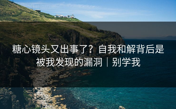糖心镜头又出事了?自我和解背后是被我发现的漏洞|别学我